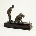 Double Golfers Sculpture